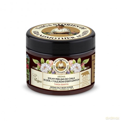GRANDMOTHER AGAFIA Taiga Stories Peeling solny do ciała 30 Ziół + 7 Olejków Eterycznych 300 ml