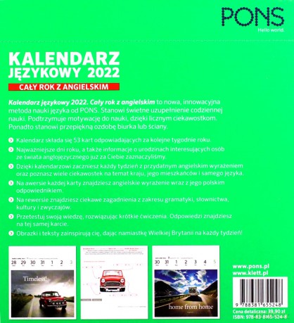 Kalendarz językowy 2022 Cały rok z angielskim [KSIĄŻKA]