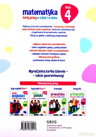 Matematyka Szkoła podstawowa 4 Karty pracy w szkole i w domu - Dorota Kożuch [KSIĄŻKA]