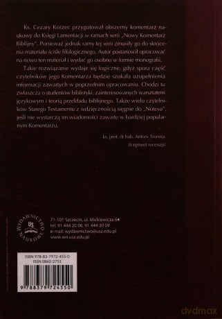 Notes do Księgi Lamentacji - Cezary Korzec [KSIĄŻKA]