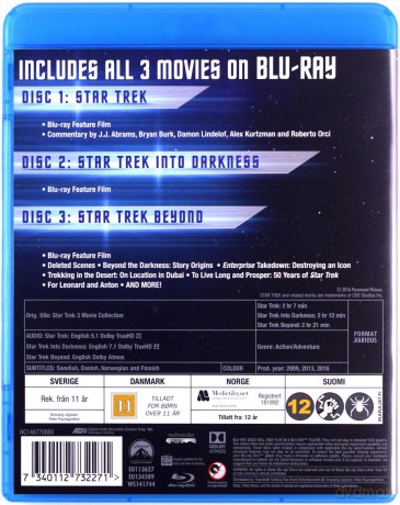 Star Trek / Star Trek Into Darkness / Star Trek Beyond (Star Trek / W ciemność. Star Trek / Star Trek: W nieznane) [3xBlu-Ray]
