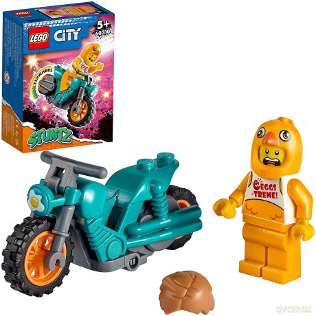 LEGO City - Motocykl kaskaderski z kurczakiem (60310) [KLOCKI]