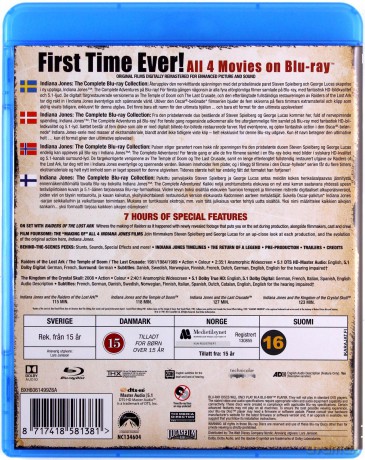 Indiana Jones: The Complete Adventures: Raiders of the Lost Ark / Temple of Doom / Last Crusade / Kingdom of the Crystal Skull [5xBlu-Ray]