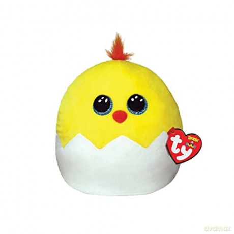 Ty Squish-a-Boos párna alakú plüss figura POPPER, 22 cm - sárga csibe