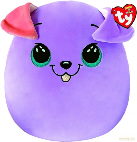 Ty Squish-a-Boos párna alakú plüss figura BITSY, 30 cm - lila kutya