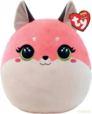 Ty Squish-a-Boos párna alakú plüss figura ROXIE, 30 cm - rózsaszín róka