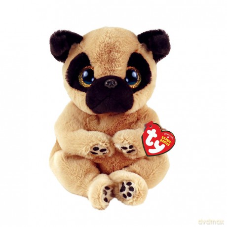 Beanie Babies plüss figura IZZY, 15 cm - barna kutya fekete fülekkel