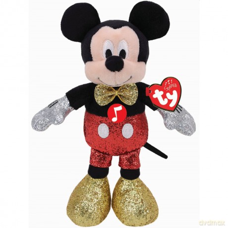 Beanie Babies plüss figura MICKEY ÉS MINNIE, 20 cm - csillogós Mickey hanggal