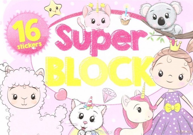 Super block + 16 naklejek [KSIĄŻKA]