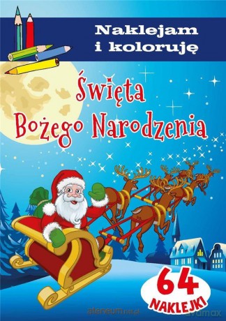 Święta Bożego Narodzenia. Naklejam i koloruję - Anna Wiśniewska [KSIĄŻKA]