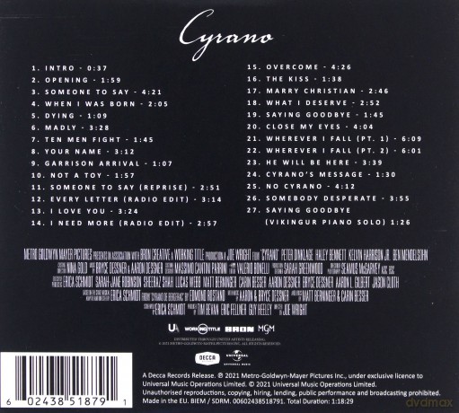 Cyrano soundtrack [CD]
