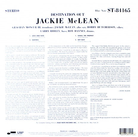Jackie Mclean: Destination Out [Winyl]
