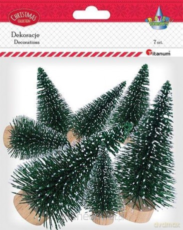 Drzewka plastikowe choinki zielone 7 szt