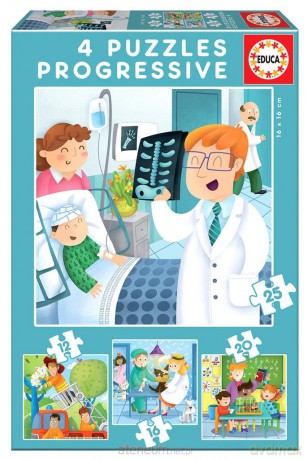 EDUCA 12+16+20+25 el. Kiedy dorosnę, chcę zostać... [PUZZLE]