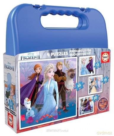EDUCA 12+16+20+25 el. Kraina Lodu II (walizka) [PUZZLE]