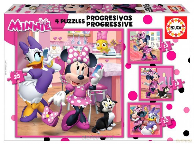 EDUCA 12+16+20+25 el. Myszka Minnie/Daisy [PUZZLE]