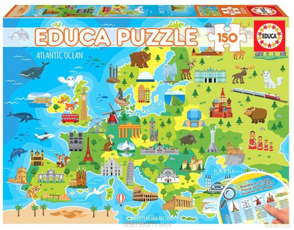 EDUCA 150 el. Mapa Europy dla dzieci [PUZZLE]