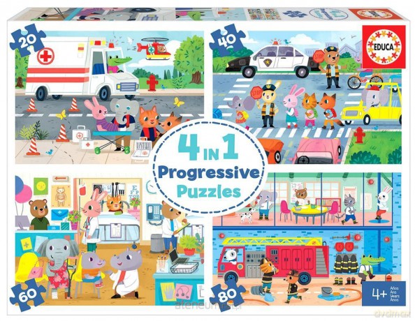 EDUCA 20+40+60+80 el. Bohaterowie w akcji [PUZZLE]