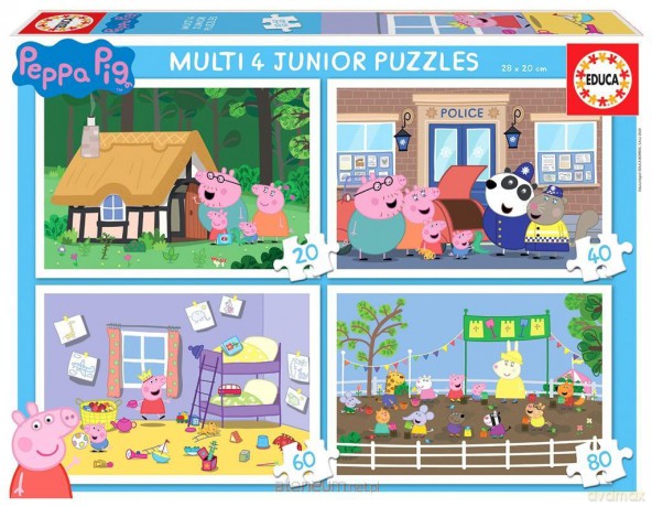 EDUCA 20+40+60+80 el. Świnka Peppa [PUZZLE]