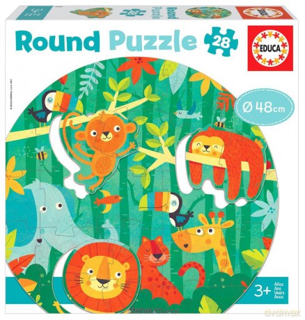 EDUCA 28 el. Dżungla (okrągłe) [PUZZLE]