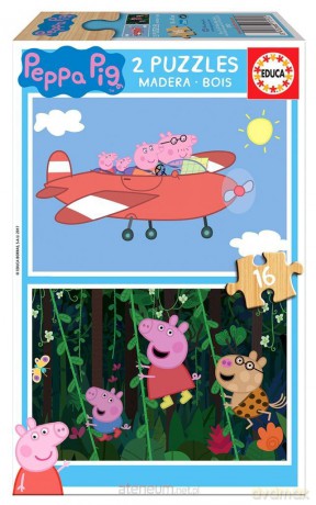 EDUCA 2x16 el. Świnka Peppa (drewniane) [PUZZLE]
