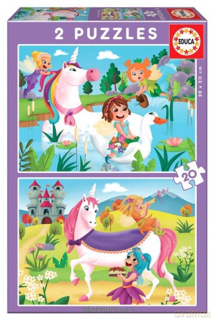 EDUCA 2x20 el. Jednorożce i wróżki [PUZZLE]