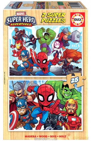 EDUCA 2x25 el. Marvel Super Hero Adventures (drewno) [PUZZLE]