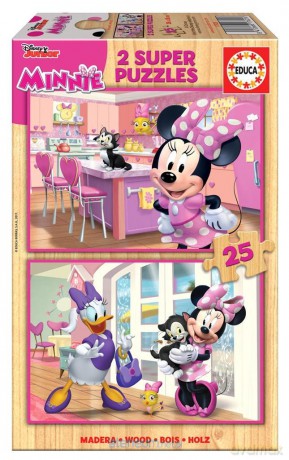 EDUCA 2x25 el. Myszka Minnie/Daisy (drewniane) [PUZZLE]