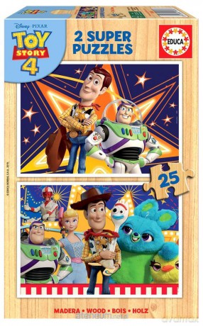 EDUCA 2x25 el. Toy Story 4 (drewniane) [PUZZLE]