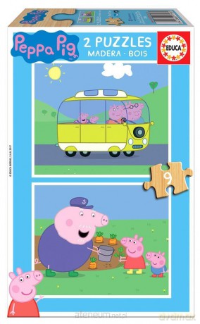 EDUCA 2x9 el. Świnka Peppa (drewniane) [PUZZLE]