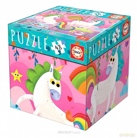 EDUCA 48 el. Cube - Jednorożce [PUZZLE]