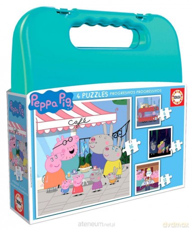 EDUCA 6+9+12+16 el. Świnka Peppa (walizka) [PUZZLE]