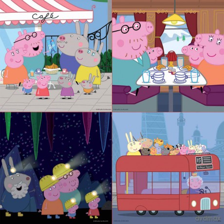 EDUCA 6+9+12+16 el. Świnka Peppa (walizka) [PUZZLE]