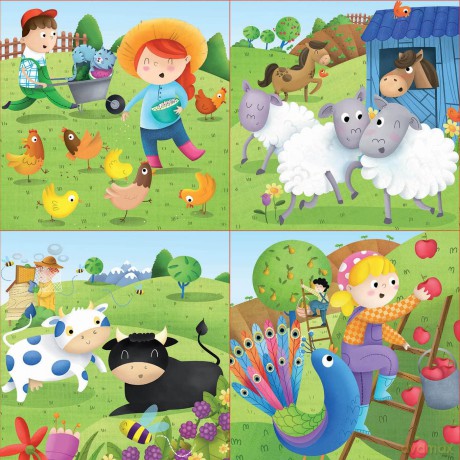 EDUCA 6+9+12+16 el. Zwierzęta na farmie [PUZZLE]