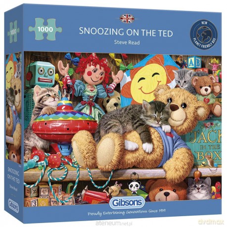 GIBSONS 1000 el. Drzemka na pluszowym misiu [PUZZLE]