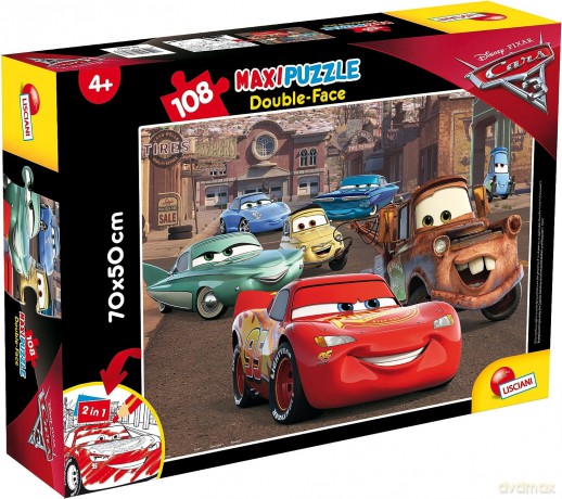 LISCIANI dwustronne Supermaxi 108 el. Auta 3 Racer [PUZZLE]