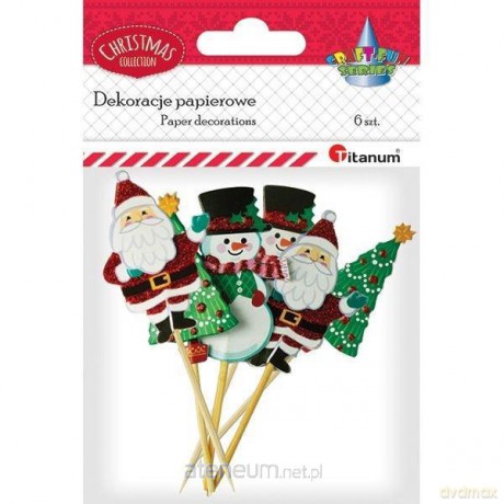 Papierowe ozdoby 3D na piku święta mix 6 szt