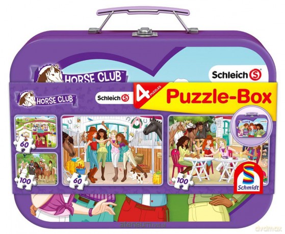 SCHLEICH 2x60+2x100 el. W walizce Klub jeździecki [PUZZLE]