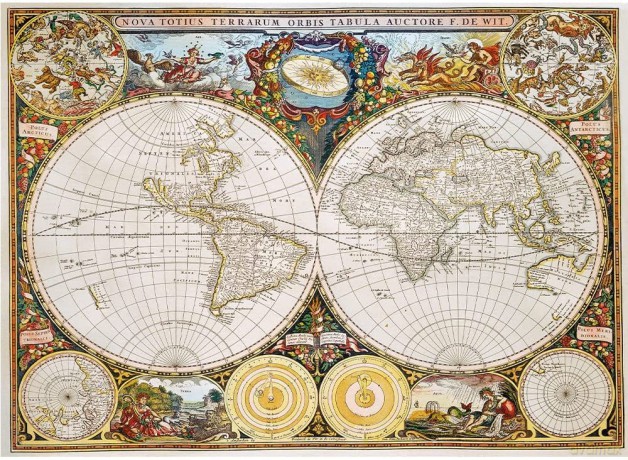 TREFL Puzzle drewniane 1000 el. Antyczna mapa świata [PUZZLE]