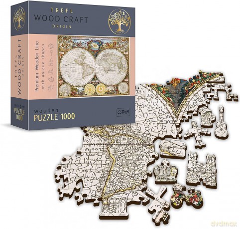 TREFL Puzzle drewniane 1000 el. Antyczna mapa świata [PUZZLE]