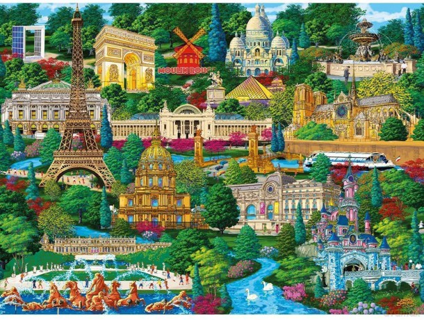 TREFL Puzzle drewniane 1000 el. Francja - znane miejsca [PUZZLE]