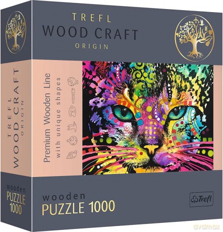 TREFL Puzzle drewniane 1000 el. Kolorowy kot [PUZZLE]