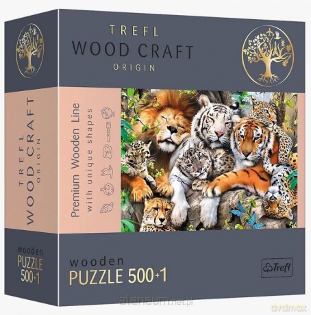 TREFL Puzzle drewniane 500+1 el. Dzikie koty w dżungli [PUZZLE]