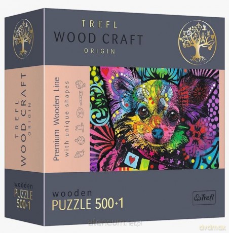 TREFL Puzzle drewniane 500+1 el. Kolorowy szczeniak [PUZZLE]