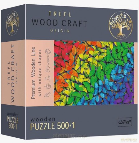 TREFL Puzzle drewniane 500+1 el. Tęczowe motyle [PUZZLE]