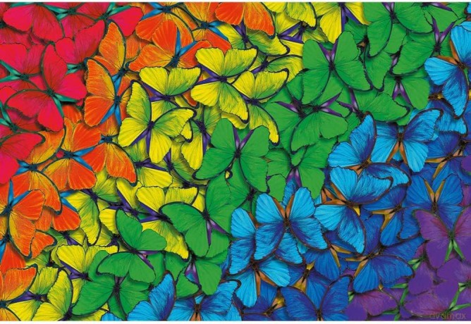 TREFL Puzzle drewniane 500+1 el. Tęczowe motyle [PUZZLE]