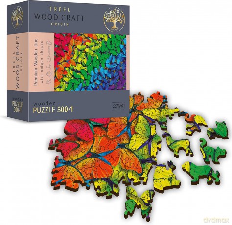 TREFL Puzzle drewniane 500+1 el. Tęczowe motyle [PUZZLE]