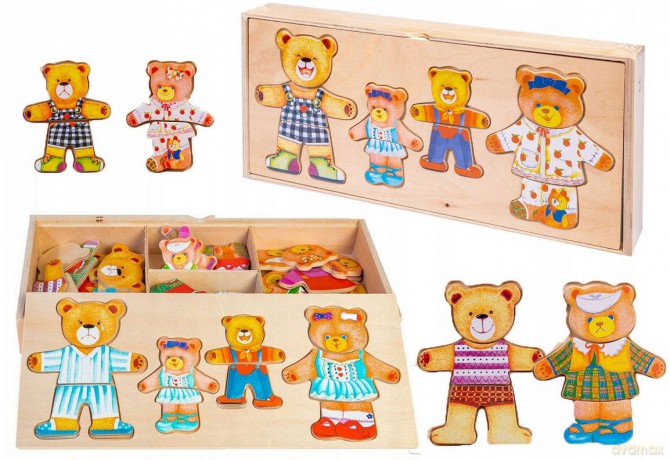 Układanka drewniana Cztery misie puzzle