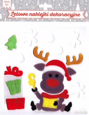 Żelowe naklejki dekoracyjne - Renifer