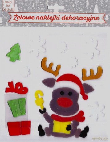 Żelowe naklejki dekoracyjne - Renifer
